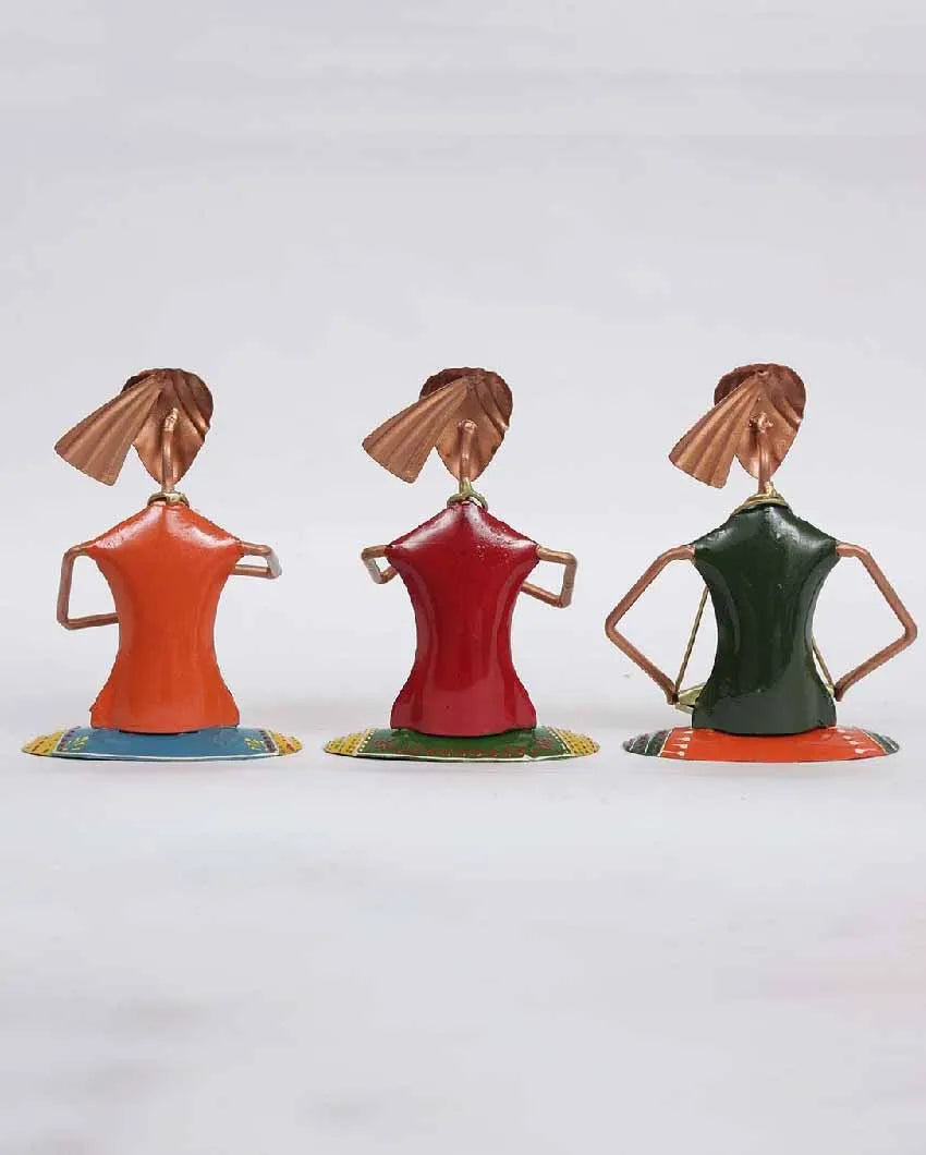 Small Sitting Musician Human Figurine | Set Of 3