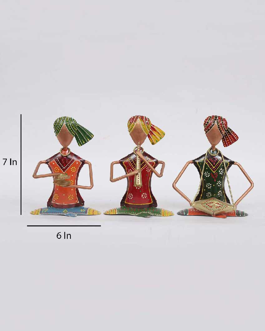 Small Sitting Musician Human Figurine | Set Of 3