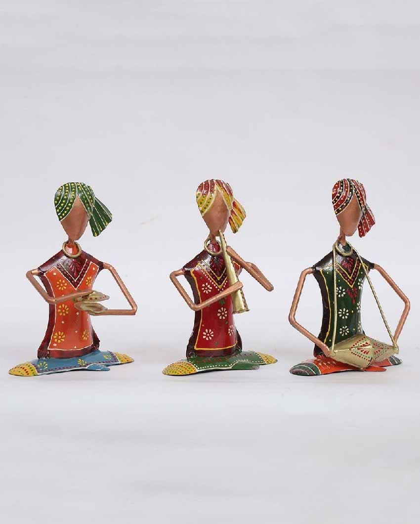 Small Sitting Musician Human Figurine | Set Of 3