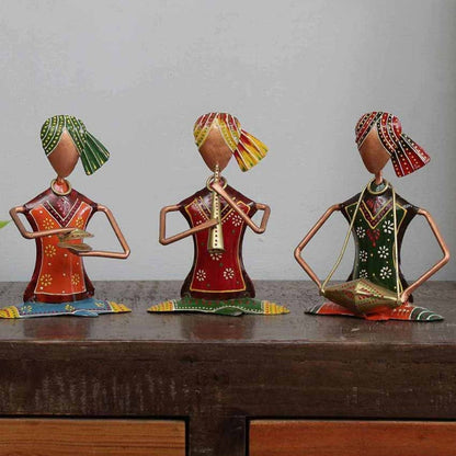 Small Sitting Musician Human Figurine | Set of 3