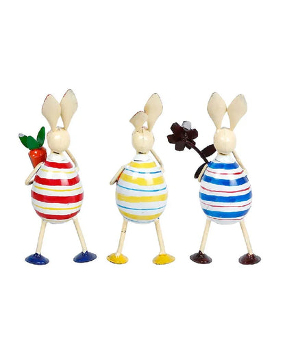 Rabbit EggIron Figurine | Set Of 3