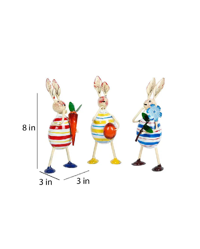 Rabbit EggIron Figurine | Set Of 3