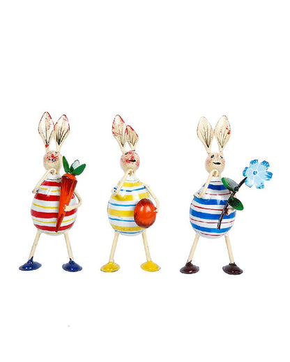 Rabbit EggIron Figurine | Set Of 3