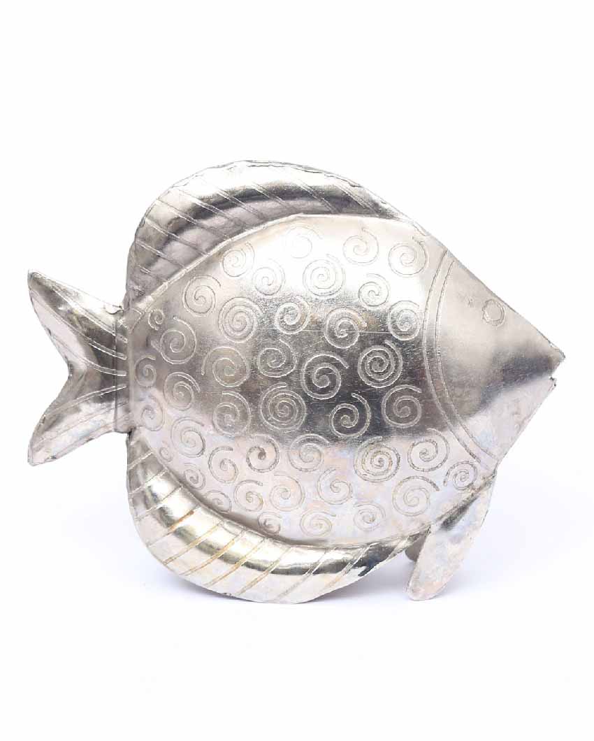 Silver Iron Fish Figurine