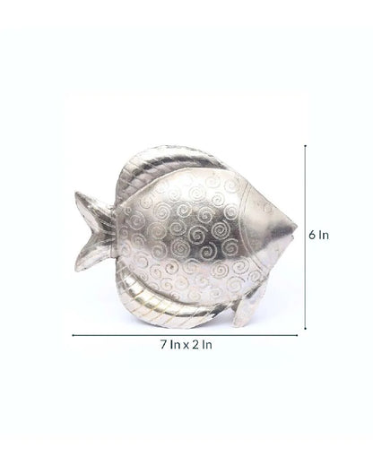 Silver Iron Fish Figurine