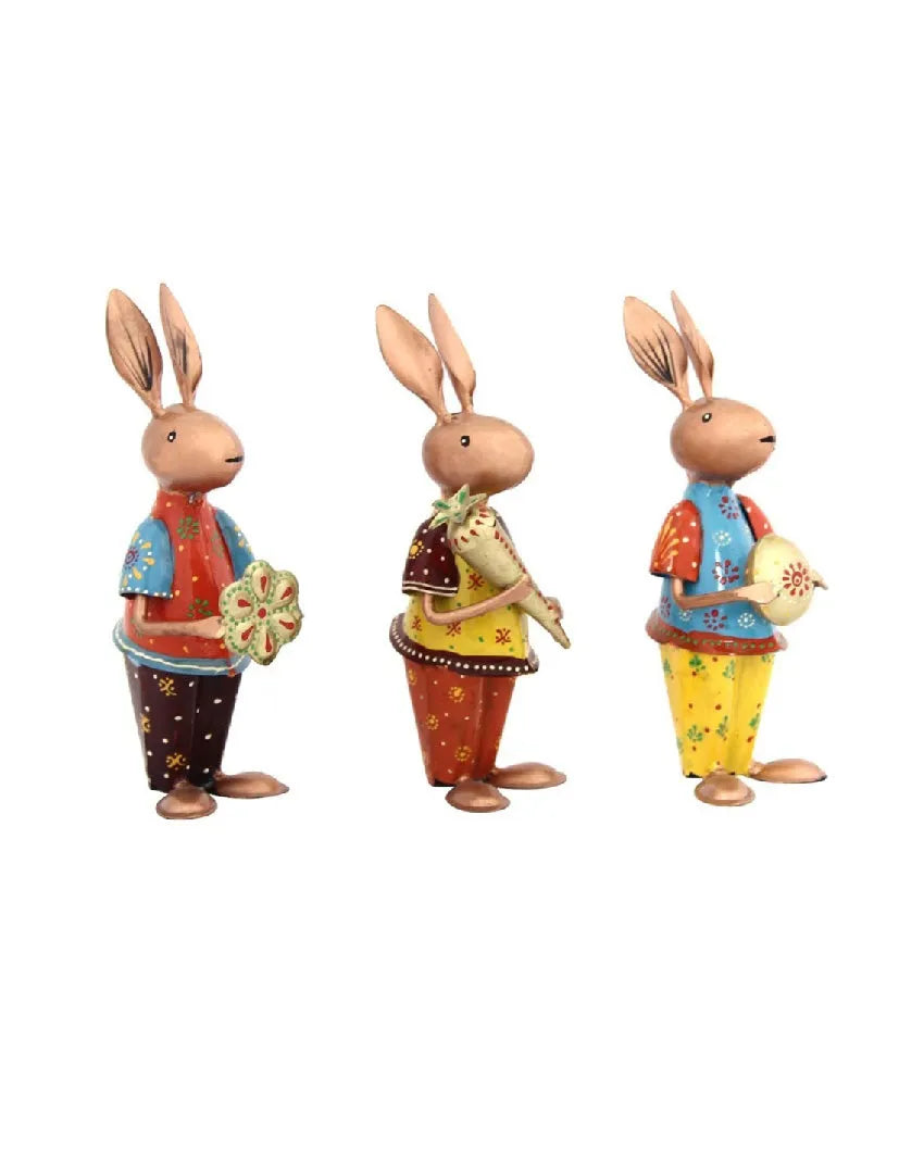 Standing Iron Rabbit | Set Of 3