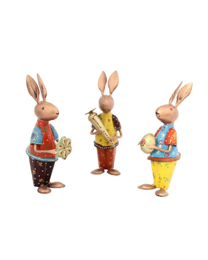 Standing Iron Rabbit | Set Of 3