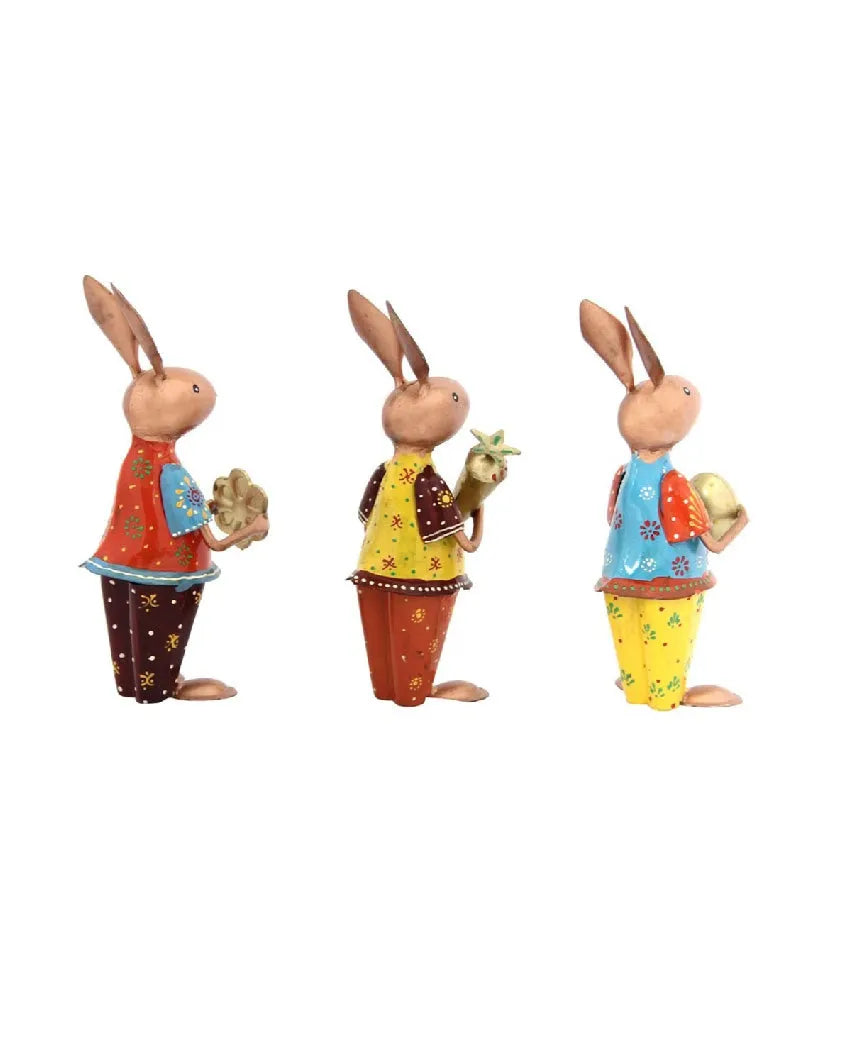 Standing Iron Rabbit | Set Of 3