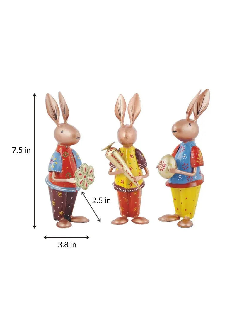 Standing Iron Rabbit | Set Of 3