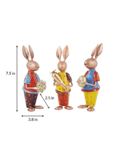 Standing Iron Rabbit | Set Of 3