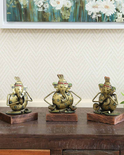 Ganesh Musical Iron Showpiece | Set Of 3