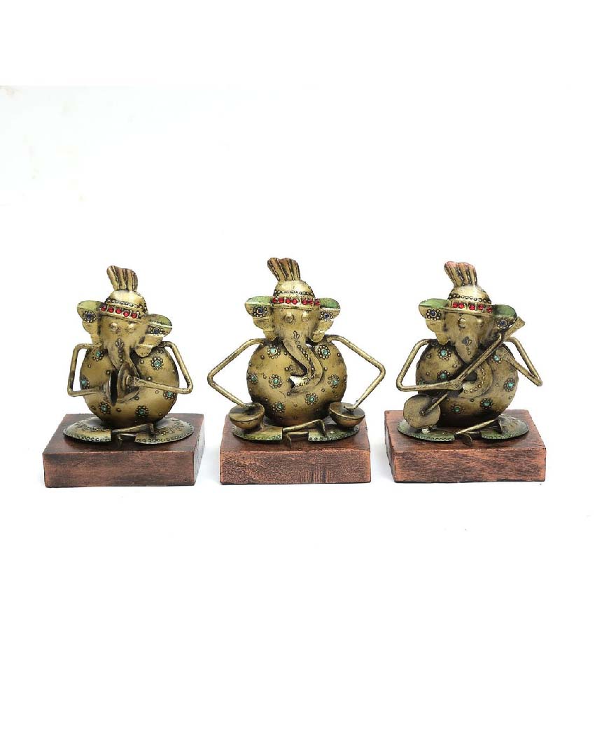 Ganesh Musical Iron Showpiece | Set Of 3