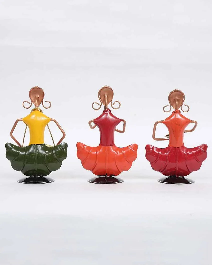 Sitting Doll Mini Iron Human Figurine | Set Of 3