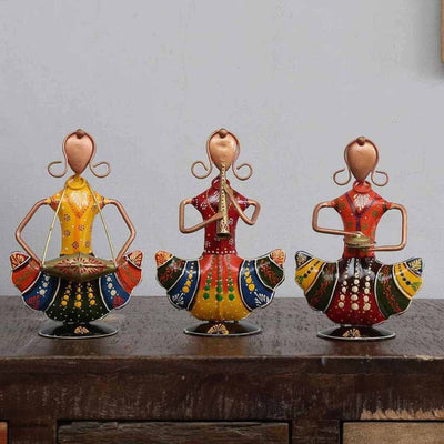 Sitting Doll Mini Iron Human Figurine | Set of 3