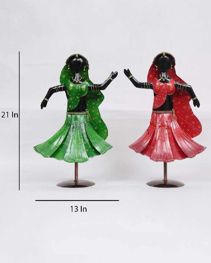 Dancing Iron Lady Human Figurine | Set Of 2