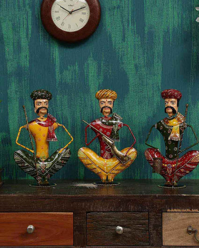 Musician Rajasthani Iron Human Figurine | Set Of 3