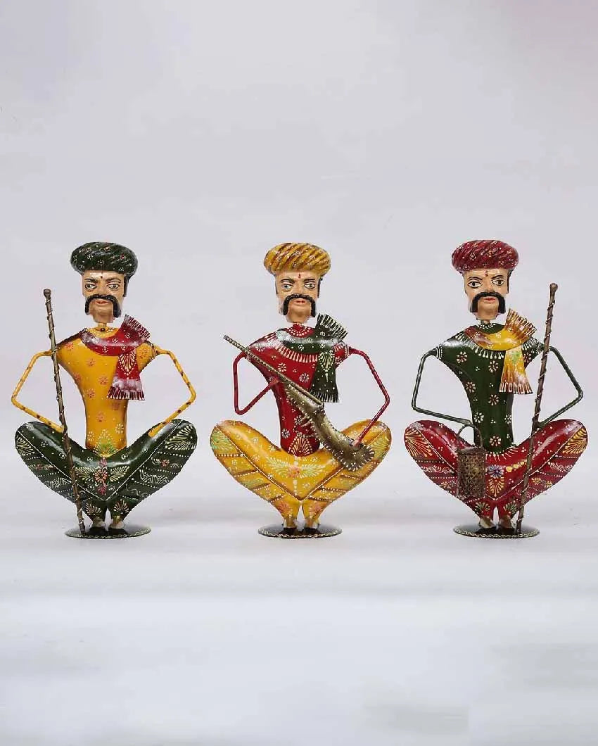 Musician Rajasthani Iron Human Figurine | Set Of 3