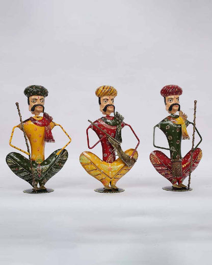 Musician Rajasthani Iron Human Figurine | Set Of 3