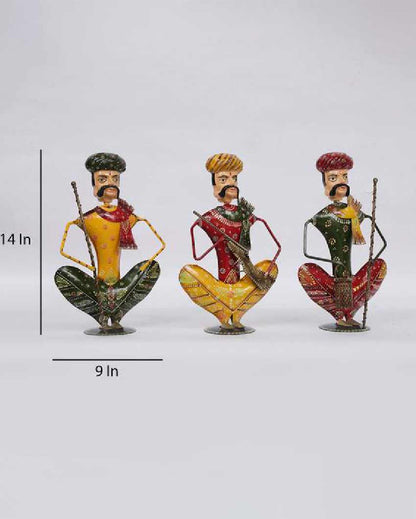 Musician Rajasthani Iron Human Figurine | Set Of 3