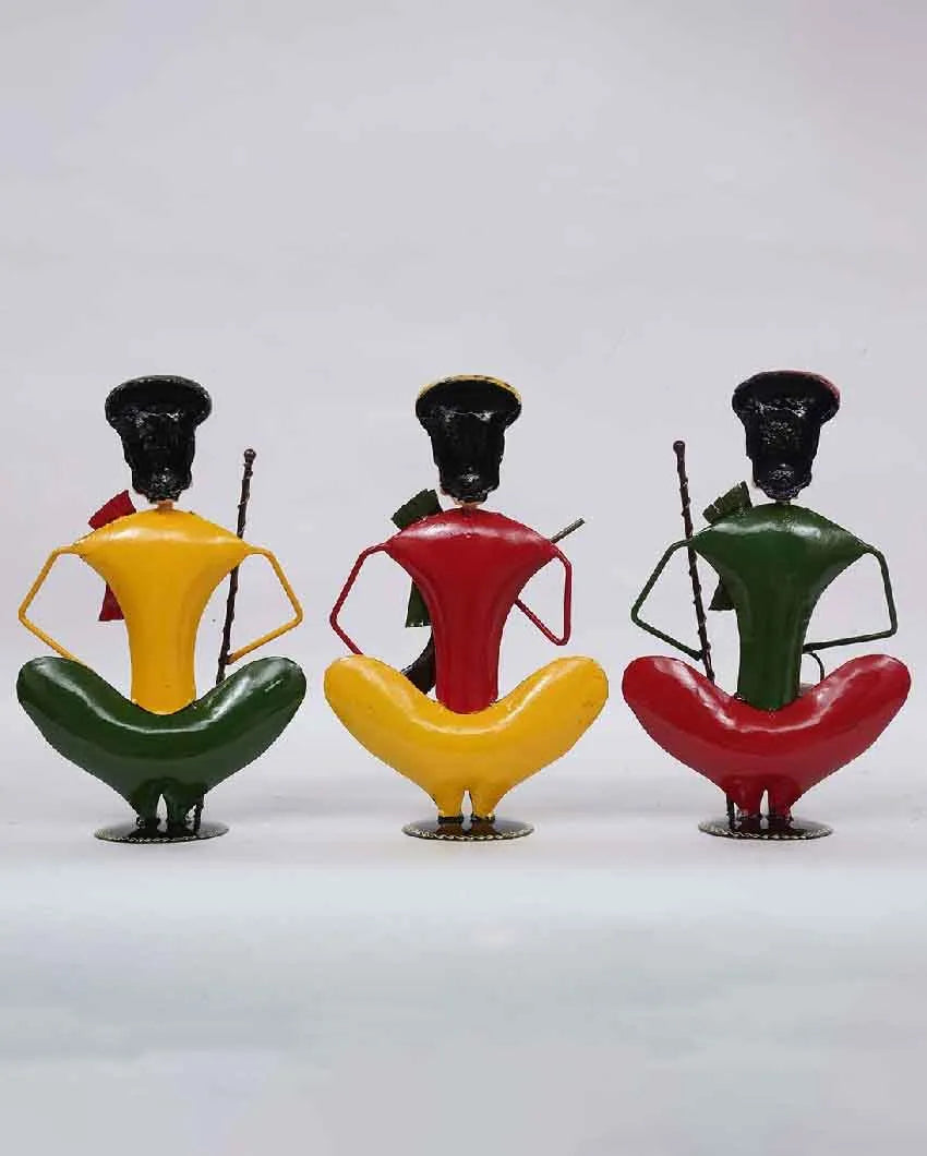 Musician Rajasthani Iron Human Figurine | Set Of 3