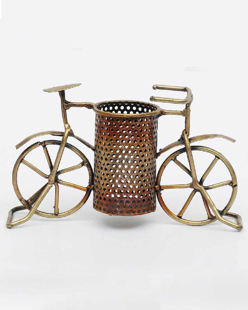 Cycle Pen Holder In Copper Table Decor