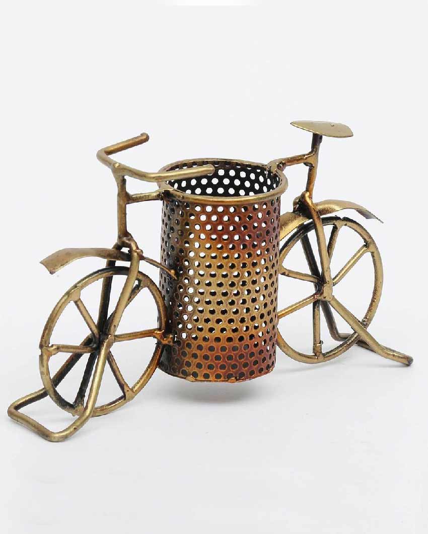 Cycle Pen Holder In Copper Table Decor