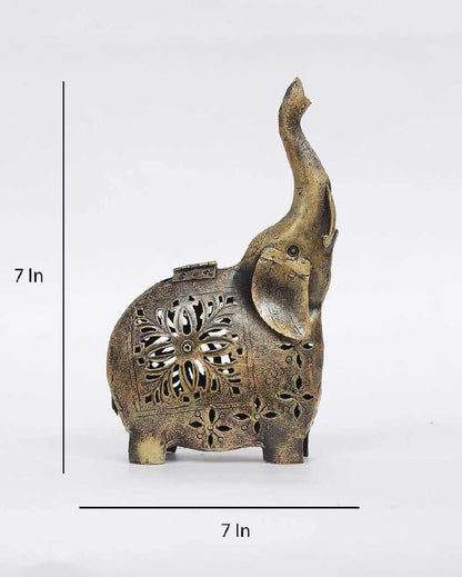 Elephant Iron Animal Tea Light Figurine