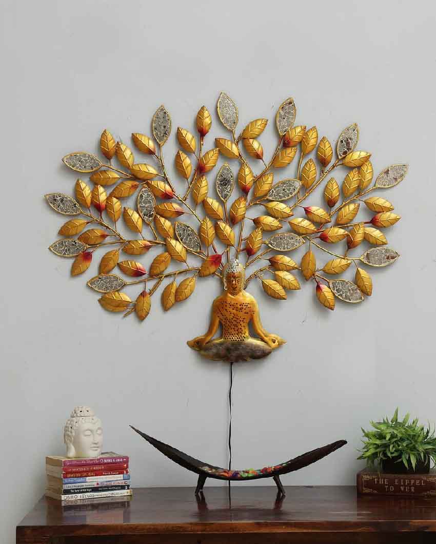 Tree With Mosque Buddha Iron Wall Decor