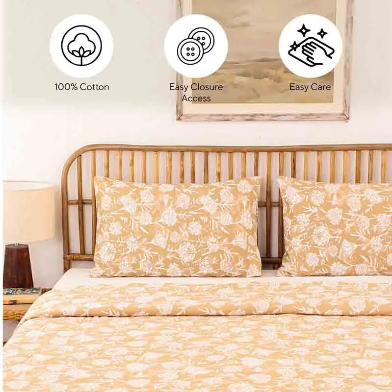 Beige Genda Phool Double Duvet Cover Default Title