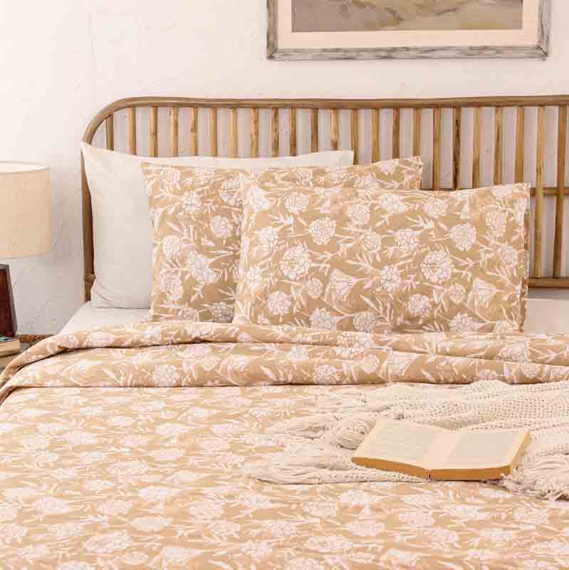 Beige Genda Phool Single Duvet Cover Default Title