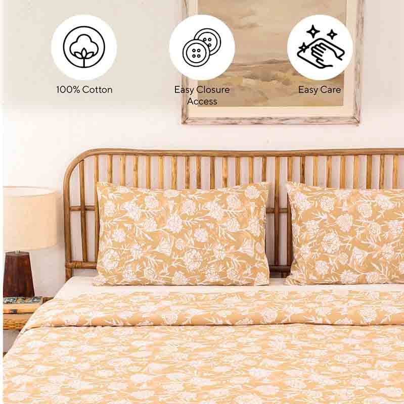 Beige Genda Phool Single Duvet Cover Default Title