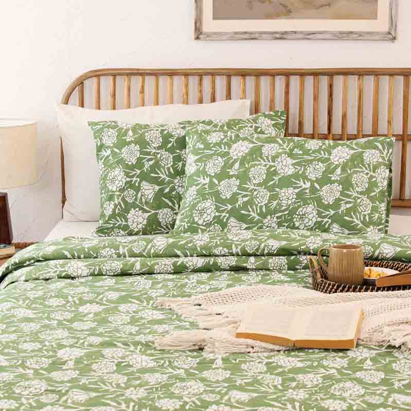 Green Genda Phool Double Duvet Cover Default Title