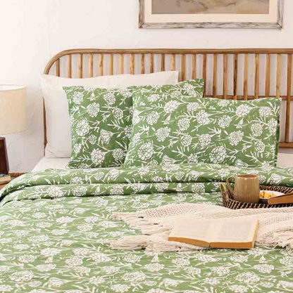 Green Genda Phool Double Duvet Cover Default Title