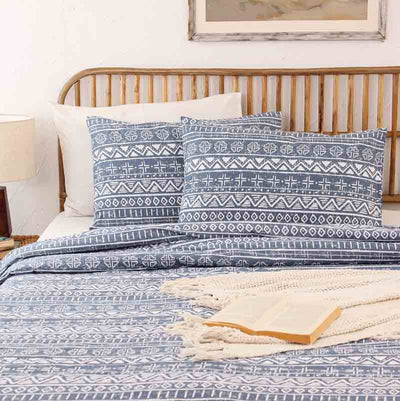 Blue Kullu Patti Double Duvet Cover Default Title