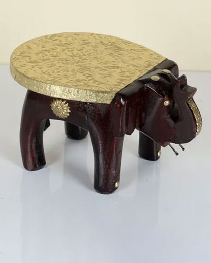 Elegant Brass Elephant Table Piece | 8 x 5 x 4 inches