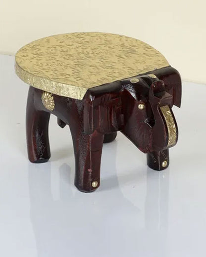 Elegant Brass Elephant Table Piece | 8 x 5 x 4 inches