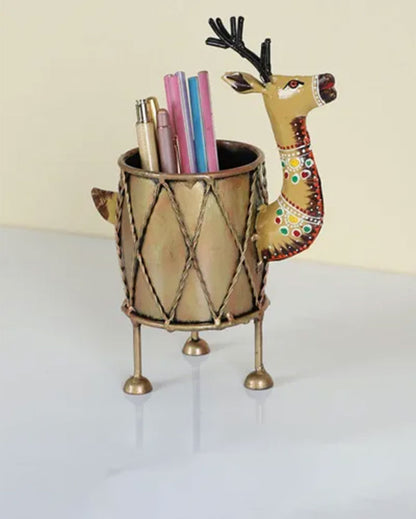 Elegant Deer Design Pen Stand | 7 x 3 x 10 inches