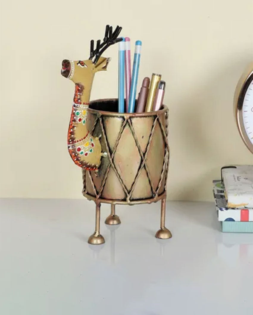 Elegant Deer Design Pen Stand | 7 x 3 x 10 inches