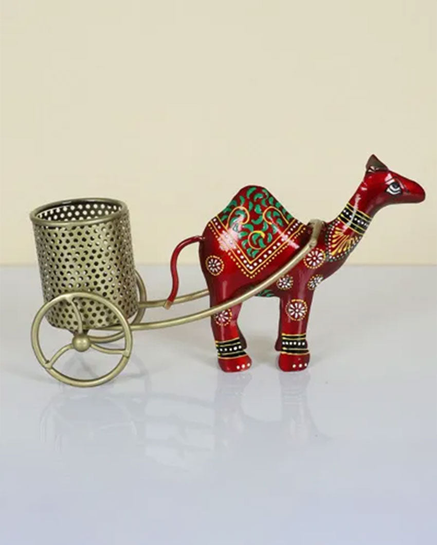 Elegant Camel Cart Design Pen Stand | 11 x 4 x 6 inches