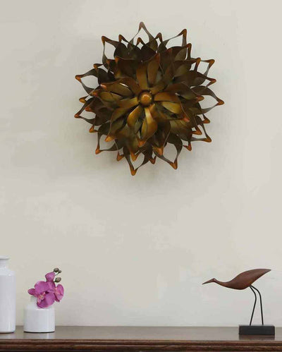 Golden Flower Small Iron Wall Décor