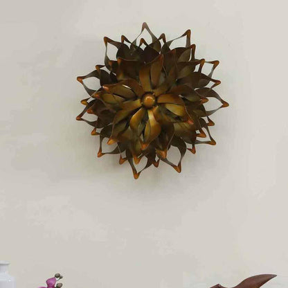 Golden Flower Small Iron Wall Décor