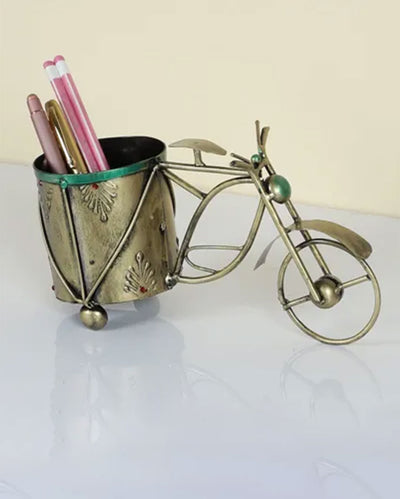 Handcrafted Cycle Design Pen Stand | 9 x 4 x 5 inches