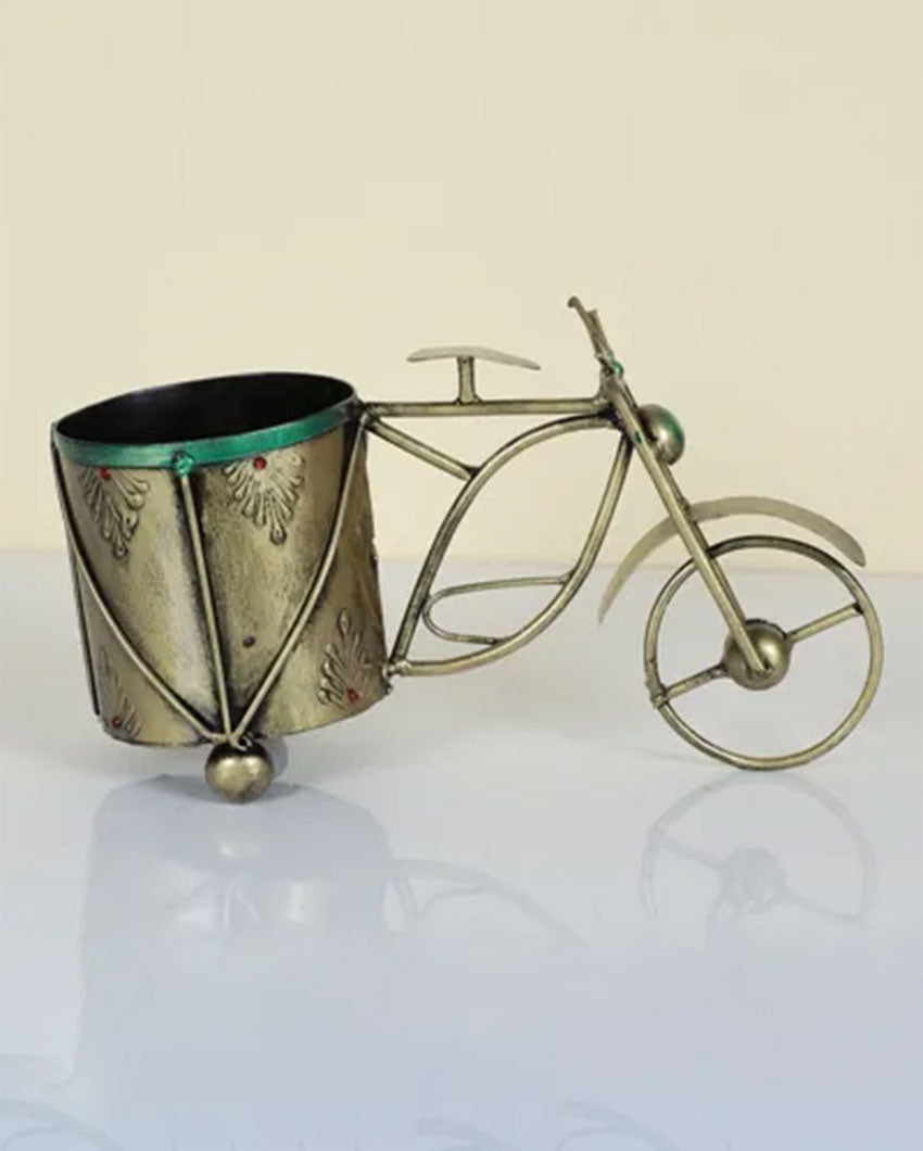 Handcrafted Cycle Design Pen Stand | 9 x 4 x 5 inches