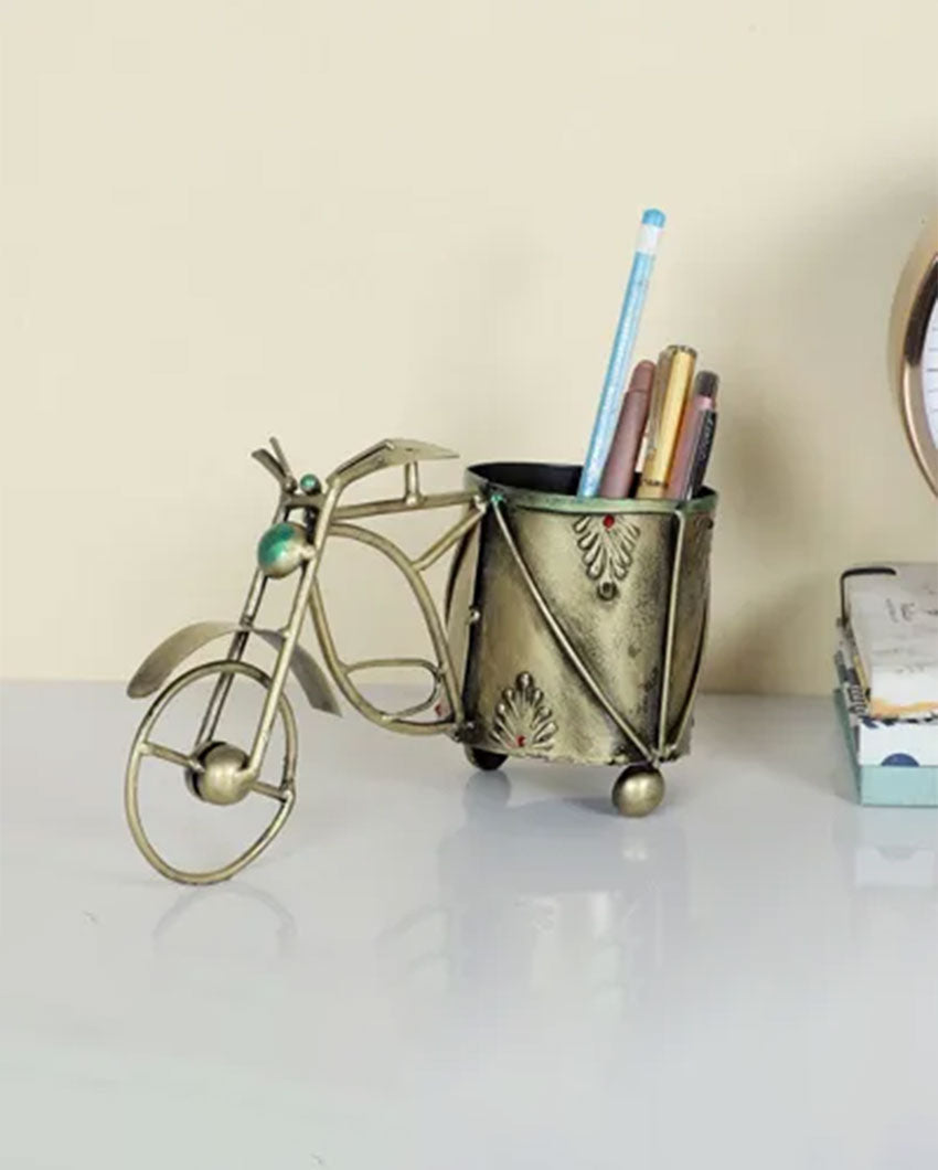 Handcrafted Cycle Design Pen Stand | 9 x 4 x 5 inches