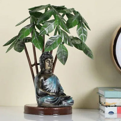 Buddha Meditation Statue Under Tree | 6 x 6 x 9 inches