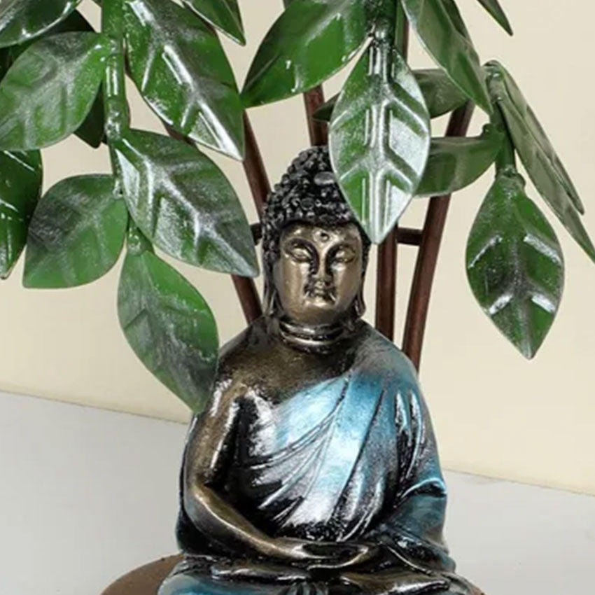 Buddha Meditation Statue Under Tree | 6 x 6 x 9 inches