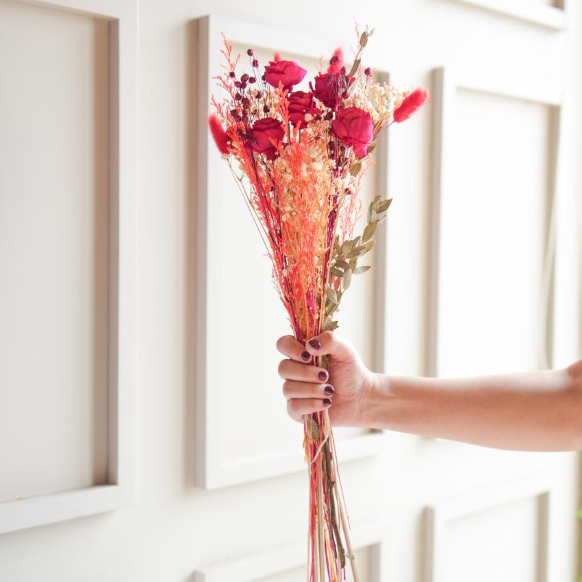 Timeless Forever Red Roses Dried Flower Bunch | 28 x 4 x 6 inches