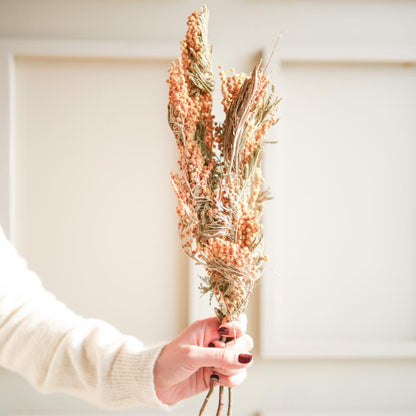 Lively Mimosa Rust & Green Dried Flower | 28 x 4 x 6 inches