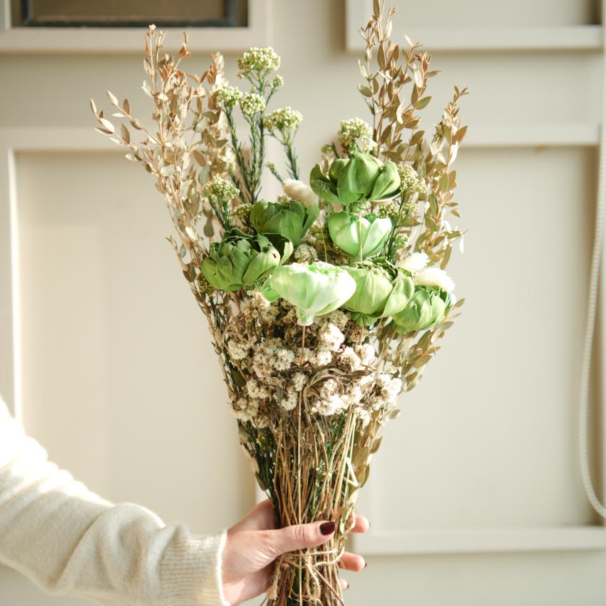 Autumn Green Dried Flower Bunch | 28 x 4 x 6 inches