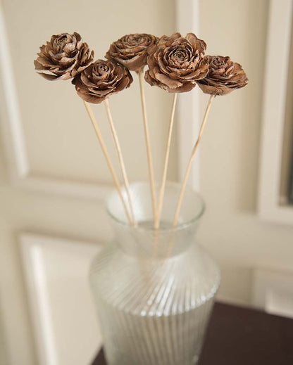 Handmade Natural Cedar Roses Stems | Set Of 5 | 28 x 6 x 4 inches